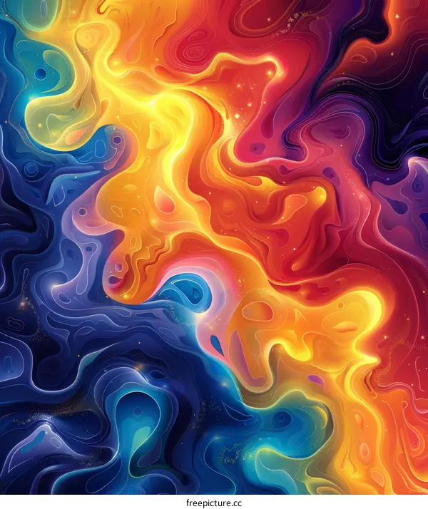 Flowing Colorful Liquid