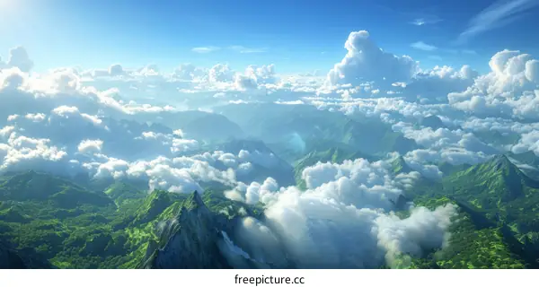 Majestic Mountain Peaks Above the Clouds