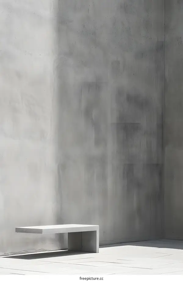 Concrete Bench in Minimalist Setting