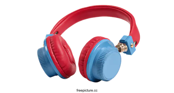 [Transparent Background PNG]Stylish Red and Blue Headphones