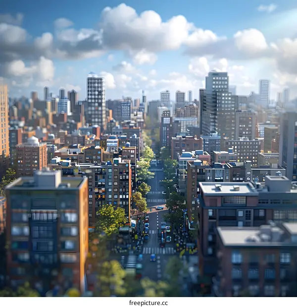 Cityscape with skyscrapers