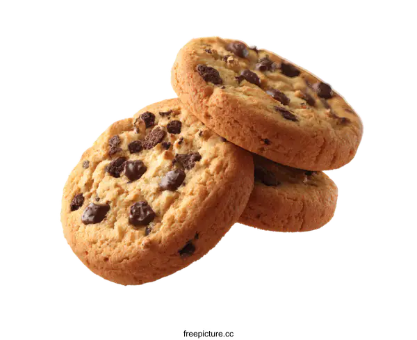 [Transparent Background PNG]Delicious Chocolate Chip Cookies in Flight