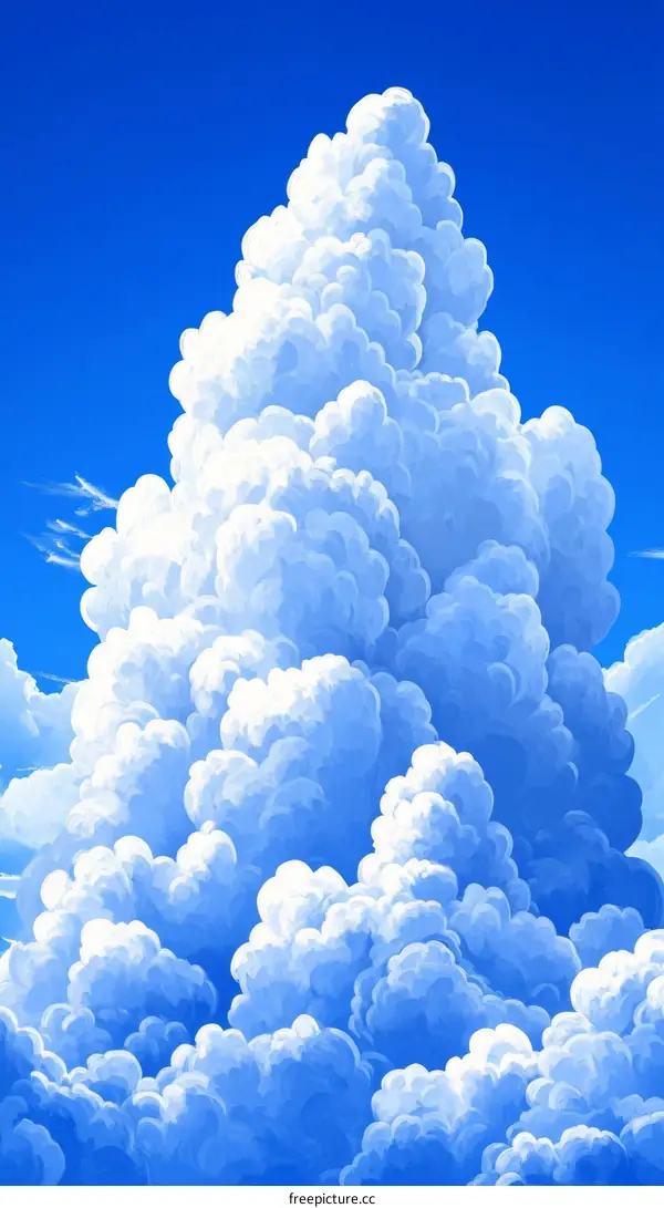 Stunning Cumulus Clouds in a Vibrant Blue Sky