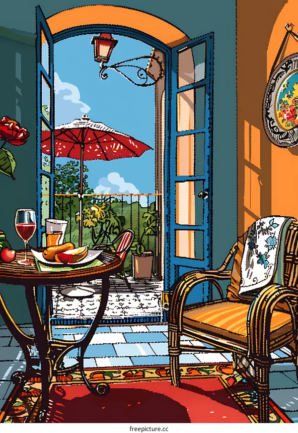 Balcony View from a Cozy Indoor Space