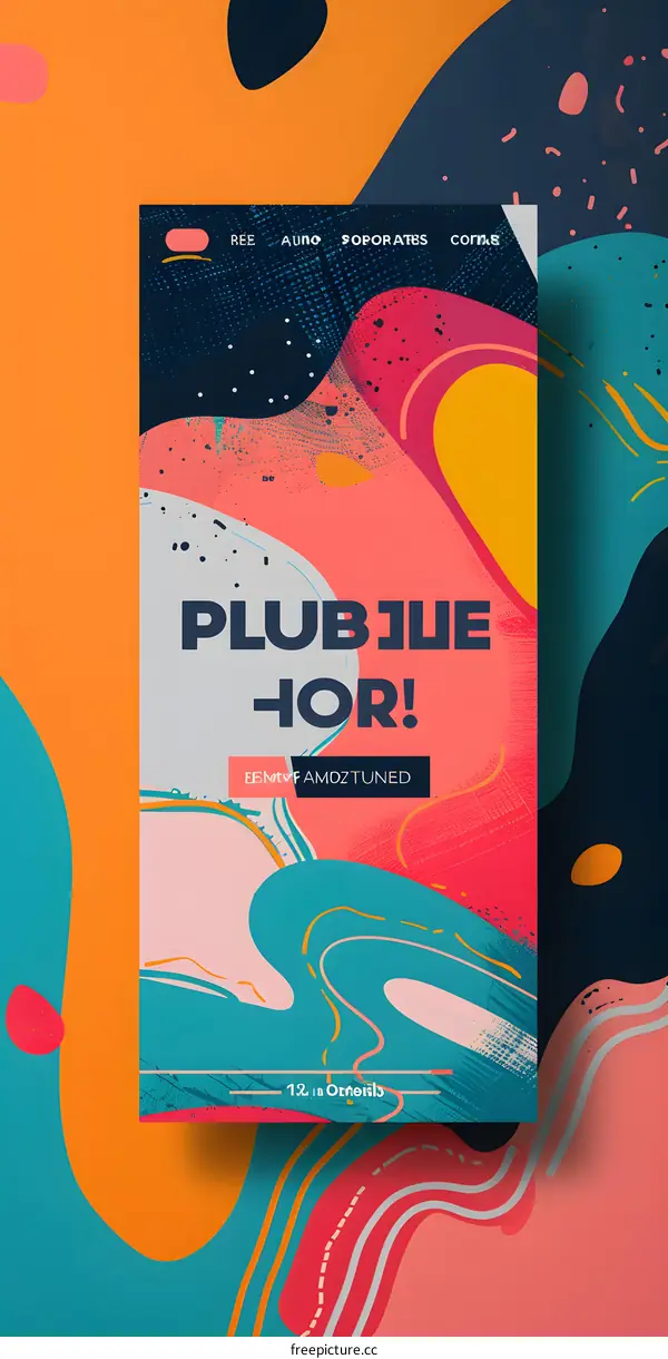 Abstract Colorful Swirls Graphic Design With Text