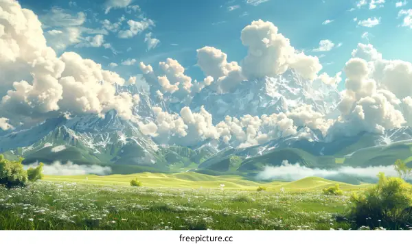 Majestic Mountain Range Under a Vast Sky