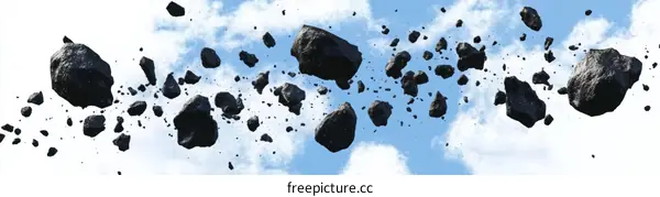 Space Debris Falling Through the Clouds