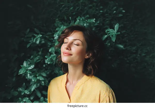 Woman Relaxing in Natures Embrace