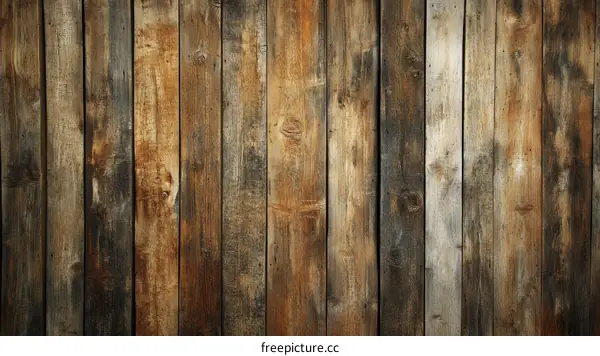 Aged Wooden Plank Wall Background Texture
