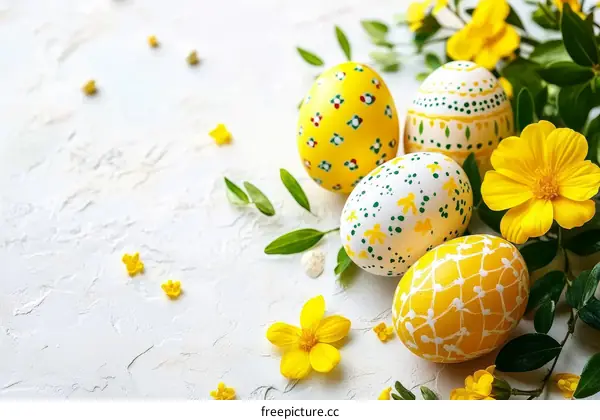 Easter Eggs Decorated with Floral Arrangements