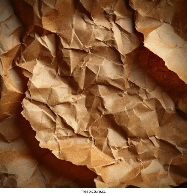Close-up of crumpled brown paper