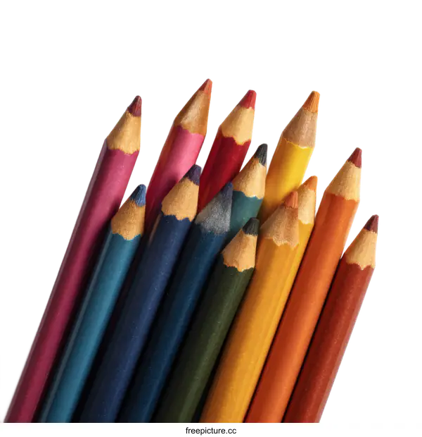 [Transparent Background PNG]Colorful Crayons Close Up