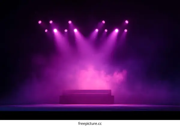 Empty Stage with Purple Stage Lights