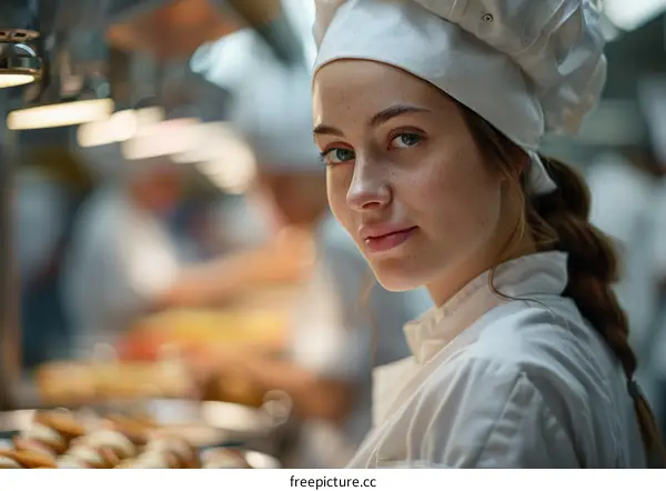 Professional Female Chef in a Kitchen