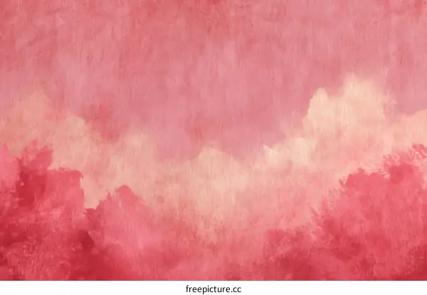 Abstract Watercolor Background in Shades of Pink and Red