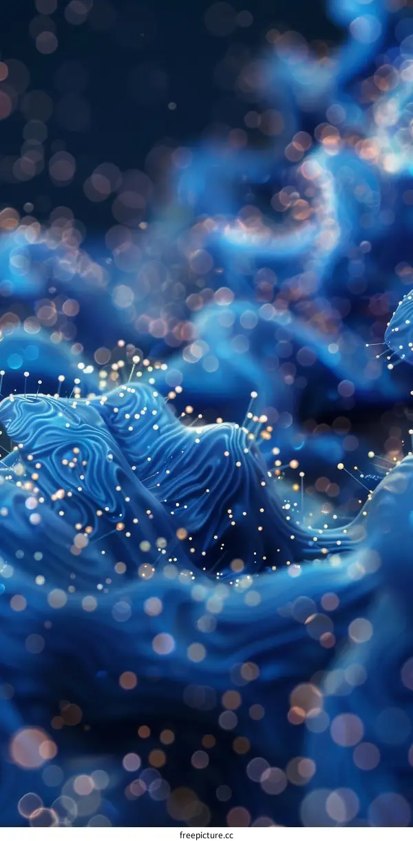 Abstract Blue and Gold Terrain