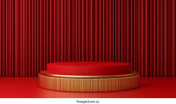 Red and Gold Geometric Product Display