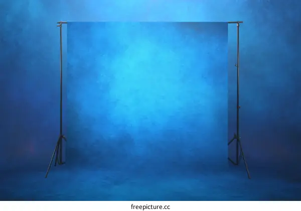 Studio backdrop  Empty  blue textured background