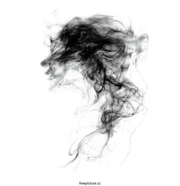 [Transparent Background PNG]Abstract Smoke Portrait Illustration