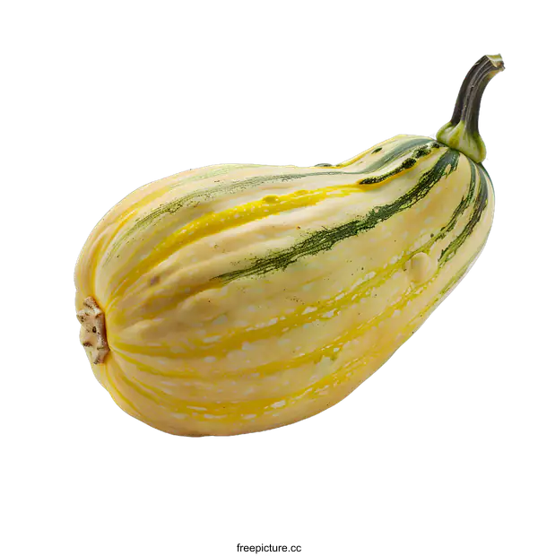 [Transparent Background PNG]Striped Yellow Pumpkin Isolated On White Background