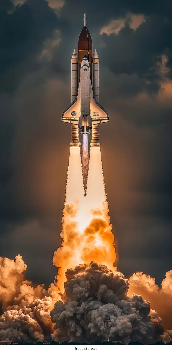 Space Shuttle Discovery launching from the Kennedy Space Center