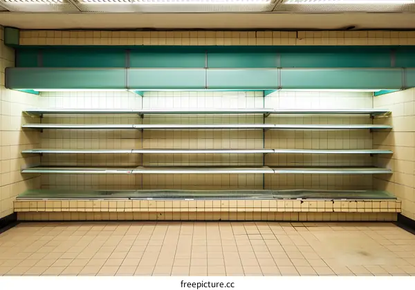 Empty Shelving Unit in Old Store