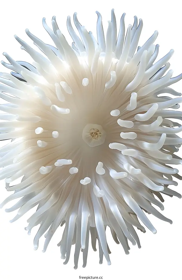 Anemone Close Up Isolated on White