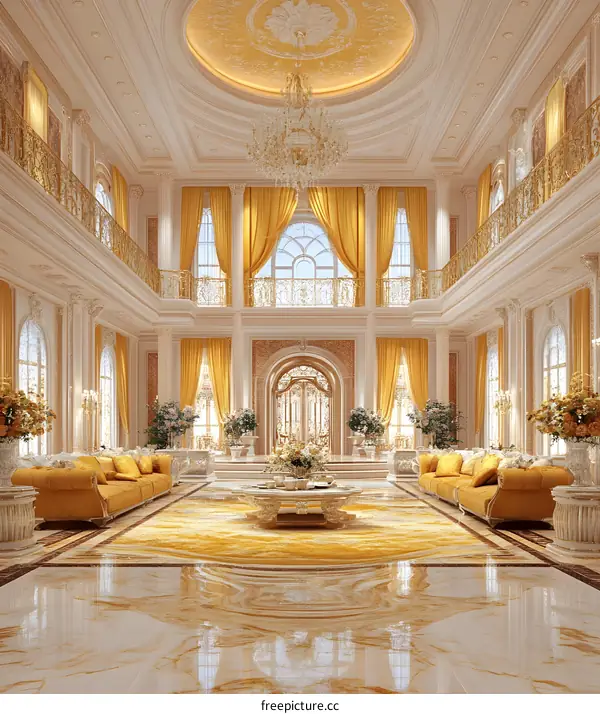 Luxury Golden Interior Design Of A Grand Mansion