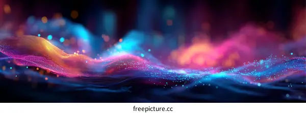 Abstract Colorful Digital Waves