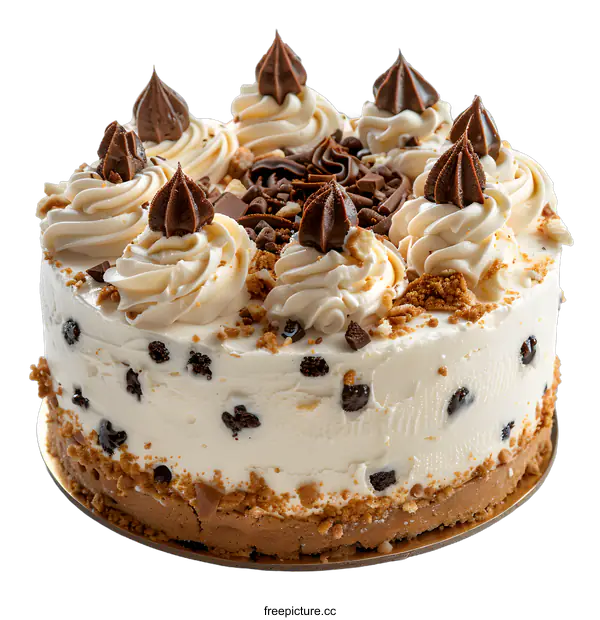 [Transparent Background PNG]Close-up of a  cheesecake with chocolate shavings