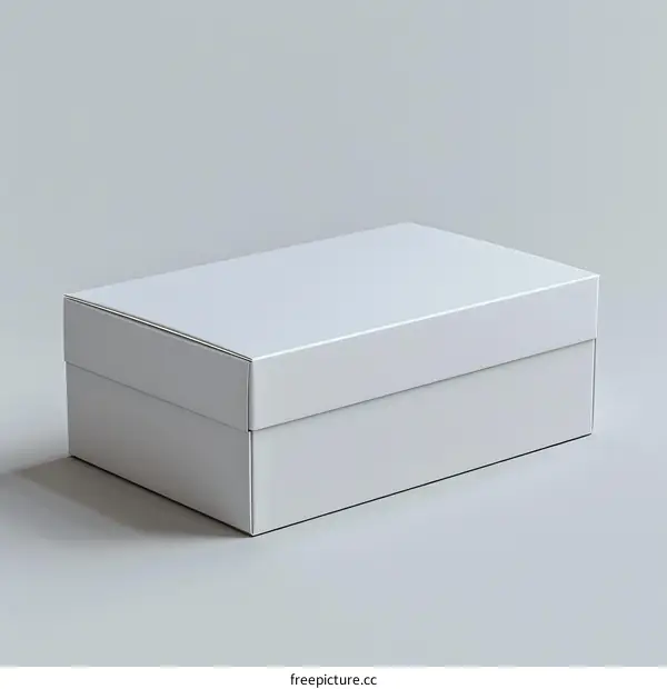 White cardboard box isolated on white background. Blank box. 3D rendering.