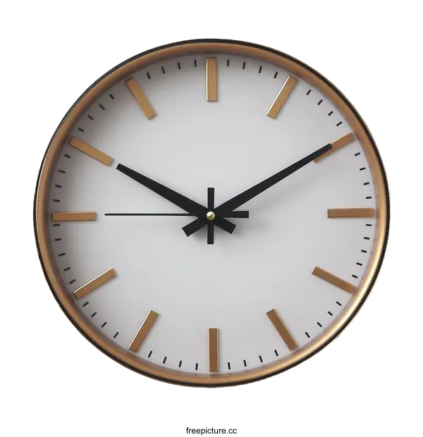 [Transparent Background PNG]Modern Copper Wall Clock Design