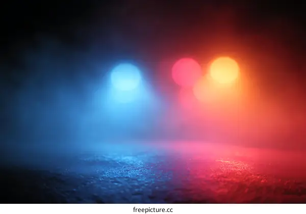 Abstract Neon Light Background with Fog
