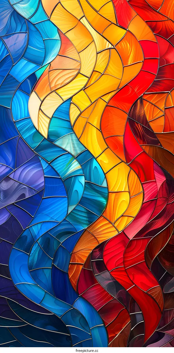 Stained Glass Waves of Color