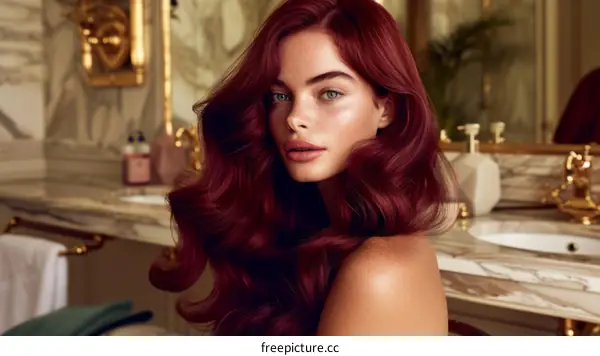 redhead woman with freckles and green eyes