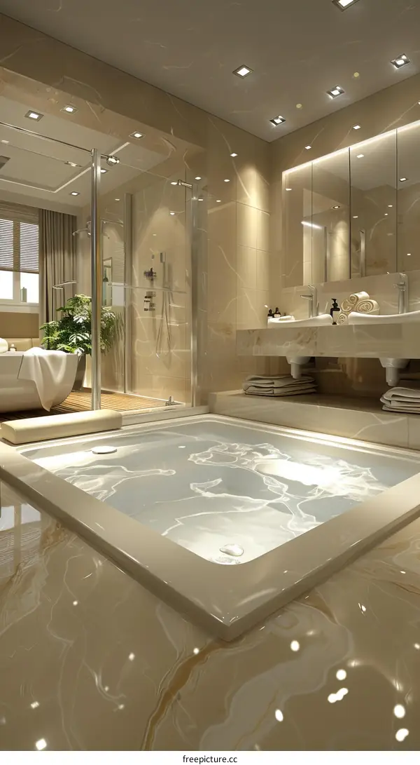 Modern Bathroom Interior Design With Jacuzzi