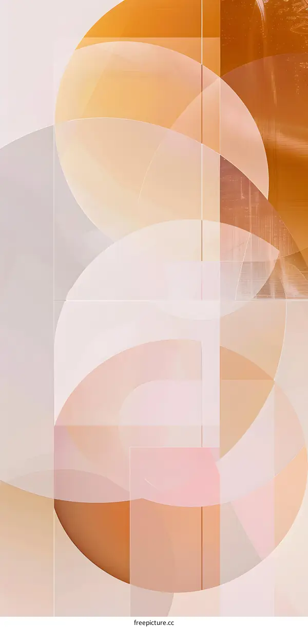 Abstract Background with Overlapping Shapes and Geometric Patterns