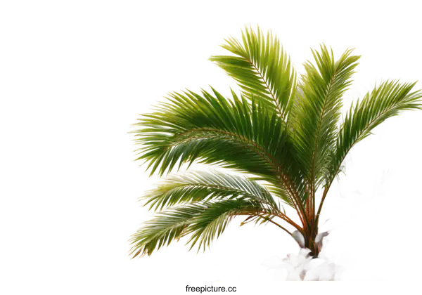 [Transparent Background PNG]Tropical Palm Leaves Isolated on White Background