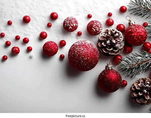 Christmas Decorations on White Background