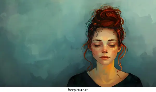 portrait of a young woman with red hair and freckles