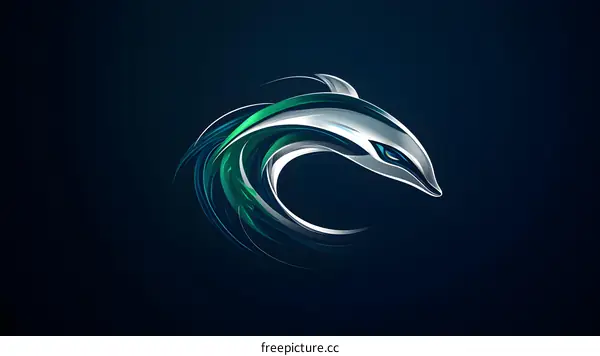 Abstract Green and Blue Dolphin Logo Design