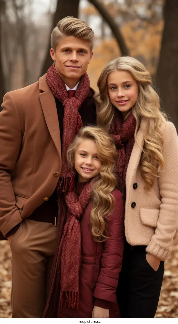 Family in the fall park