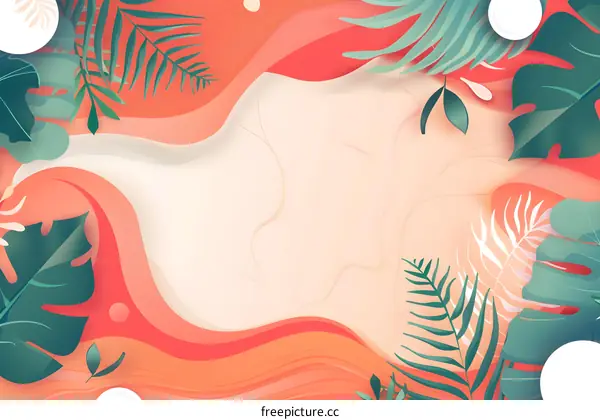 Tropical Summer Leaves Illustration