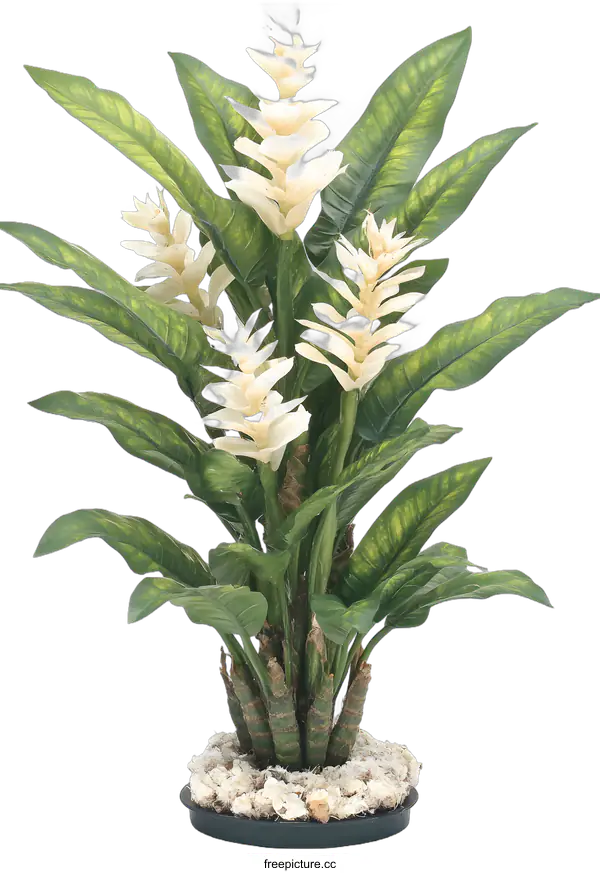 [Transparent Background PNG]White Flower Plant in a Pot
