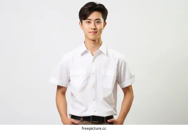 Studio portrait of a young Asian man