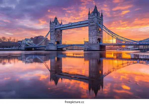 Tower Bridge at Sunrise, London, England