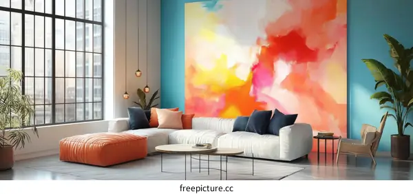 Colorful Modern Living Room Interior Design