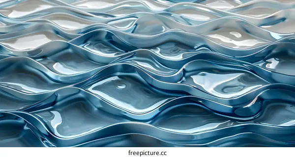 Abstract Flowing Blue Waves Background