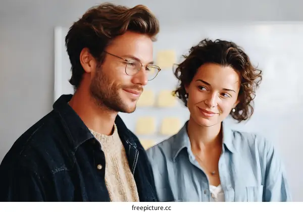 Business Discussion Two Caucasian Colleagues