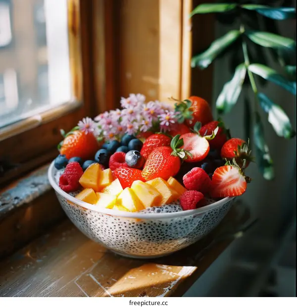Healthy Chia Seed Pudding with Fresh Berries